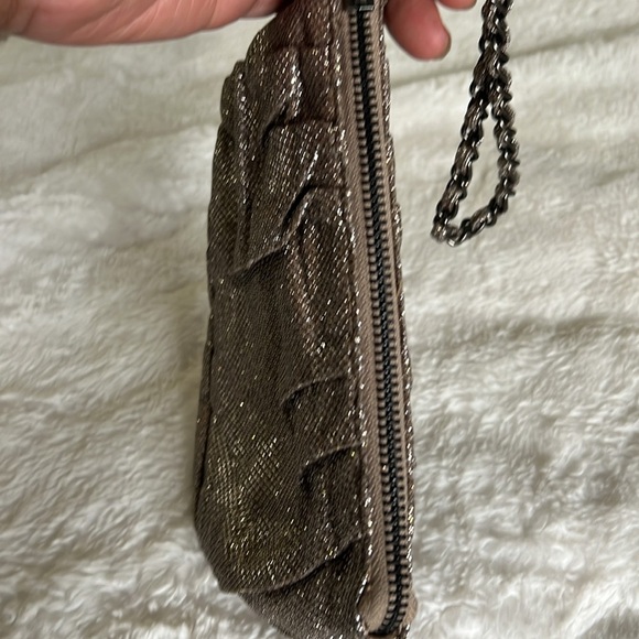 Express Chic Silver Wristlet Clutch with Shimmering Finish - Picture 5 of 5